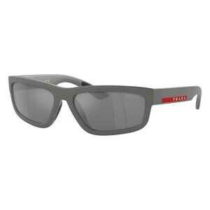 New PRADA LINEA ROSSA Grey Rectangle PS 05ZS 16X-7W1 Sunglasses Women